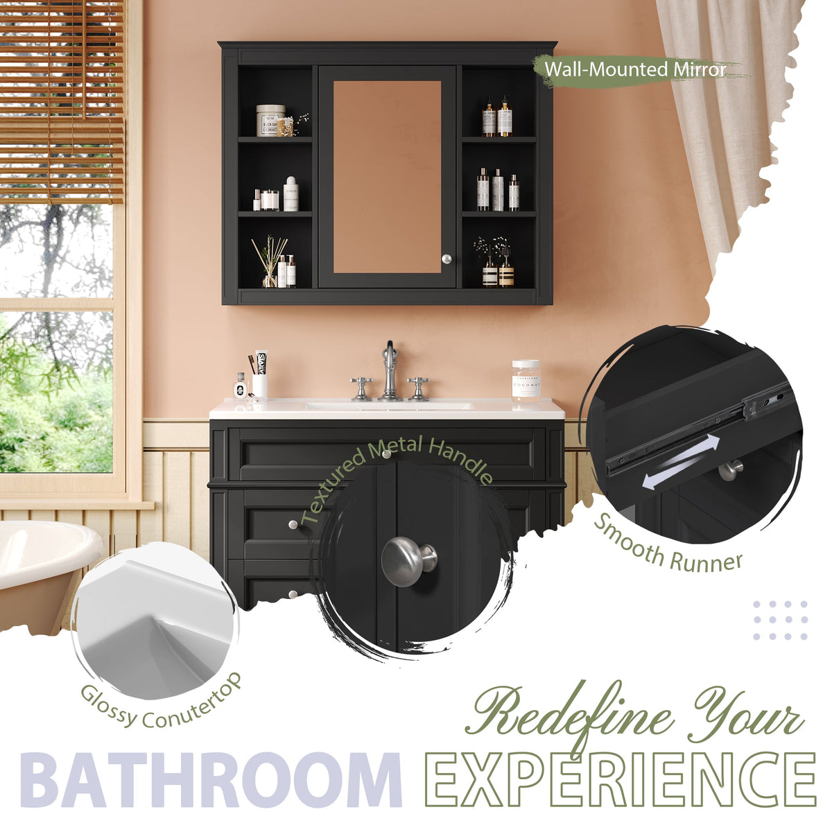 36'' Bathroom Vanity with Medicine Cabinet