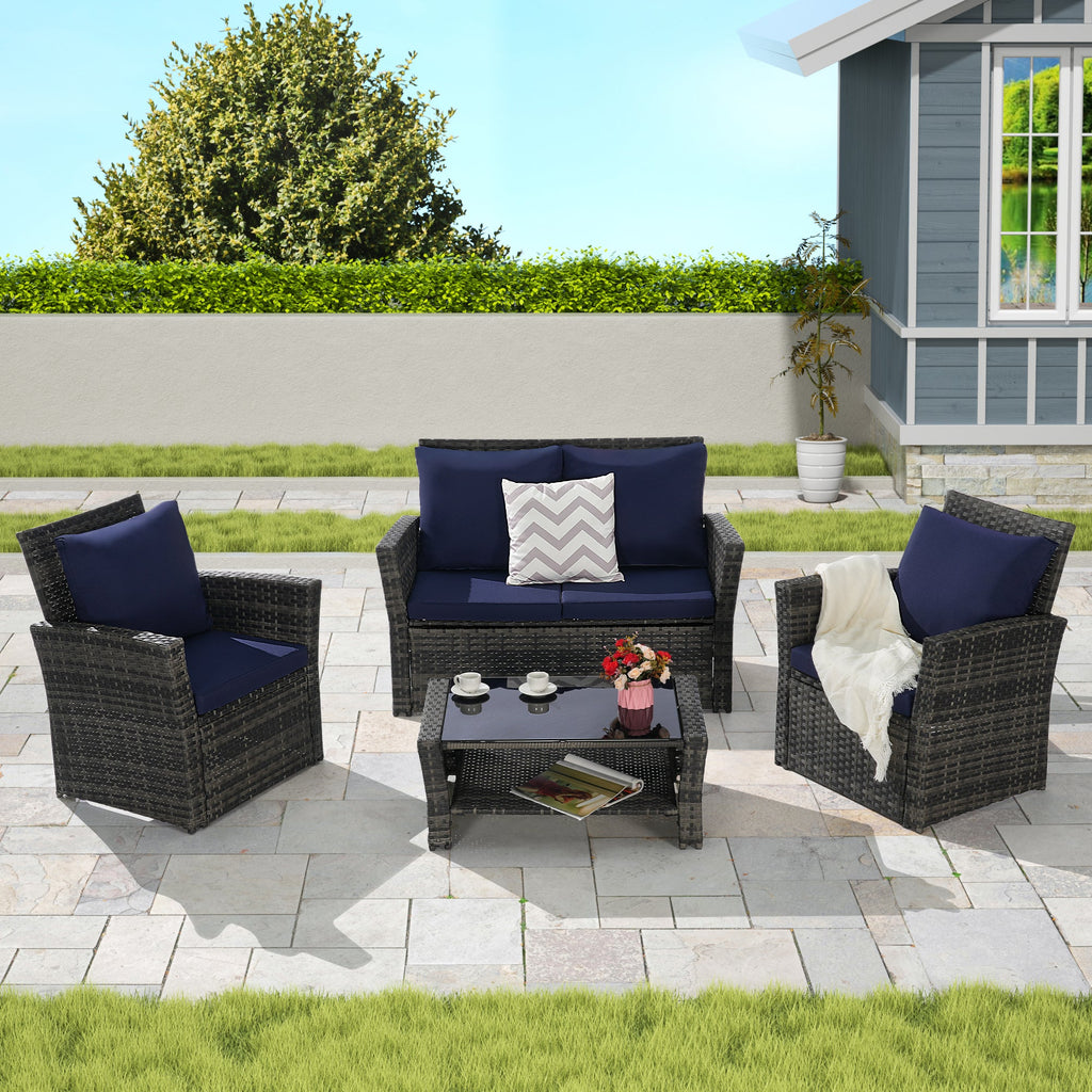 4 Pieces Outdoor Patio Furniture Set