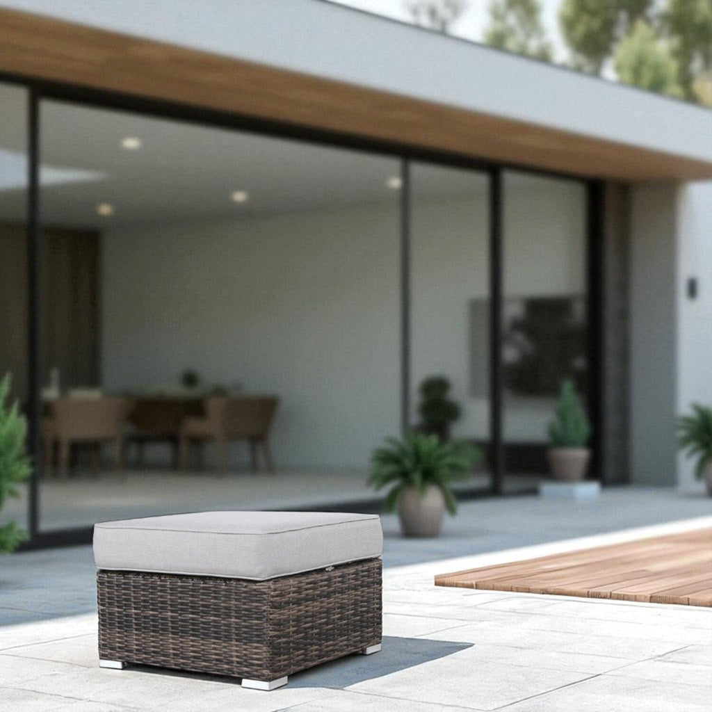 Outdoor Ottoman with Cushion – Fully Assembled