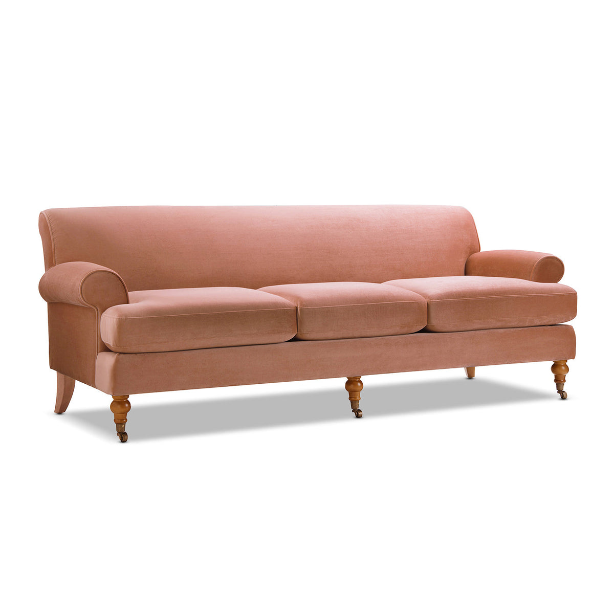 Alana Lawson Three-Cushion Tightback Sofa, Peach