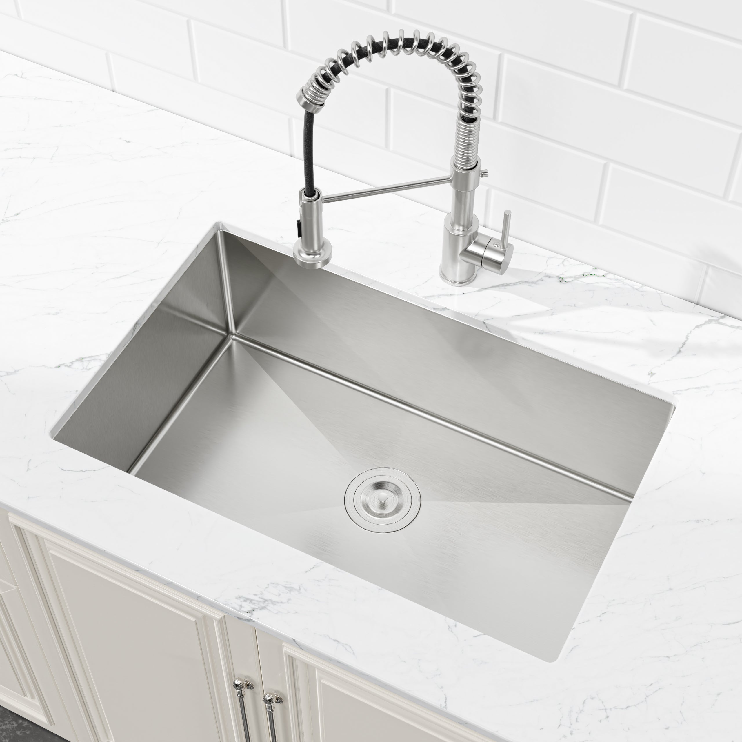 Stainless Steel Kitchen Sink, 30"x19" Drop In Single Bowl
