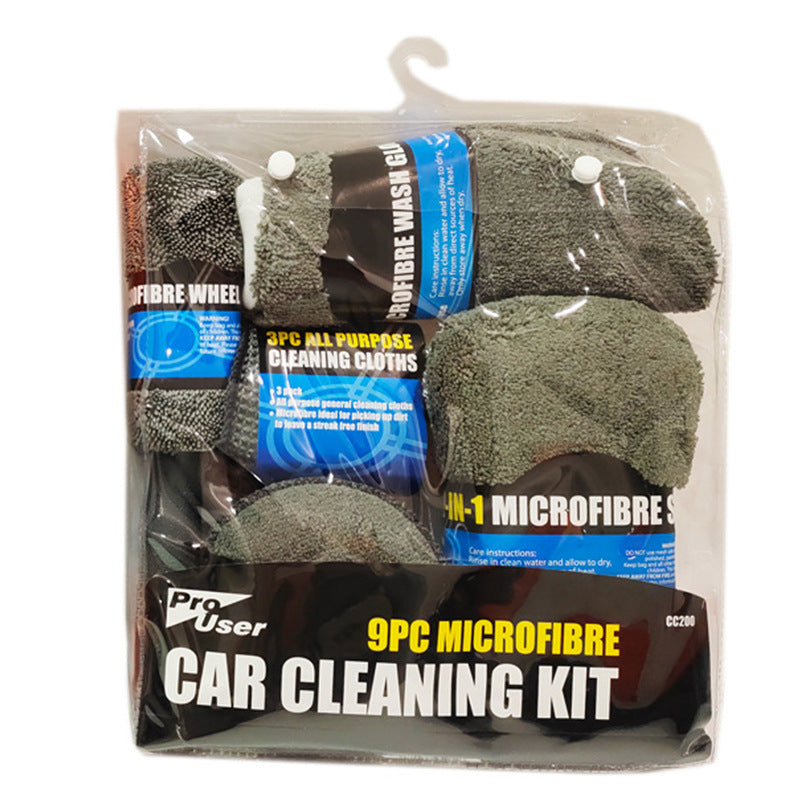 Home Beauty Car Wash Glove Towel Cloth And Waxing Sponge Set