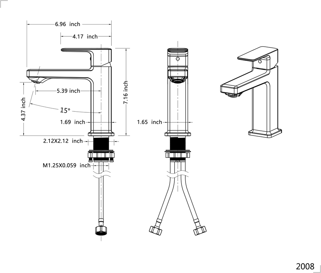 Chrome Single Hole Bathroom Faucet