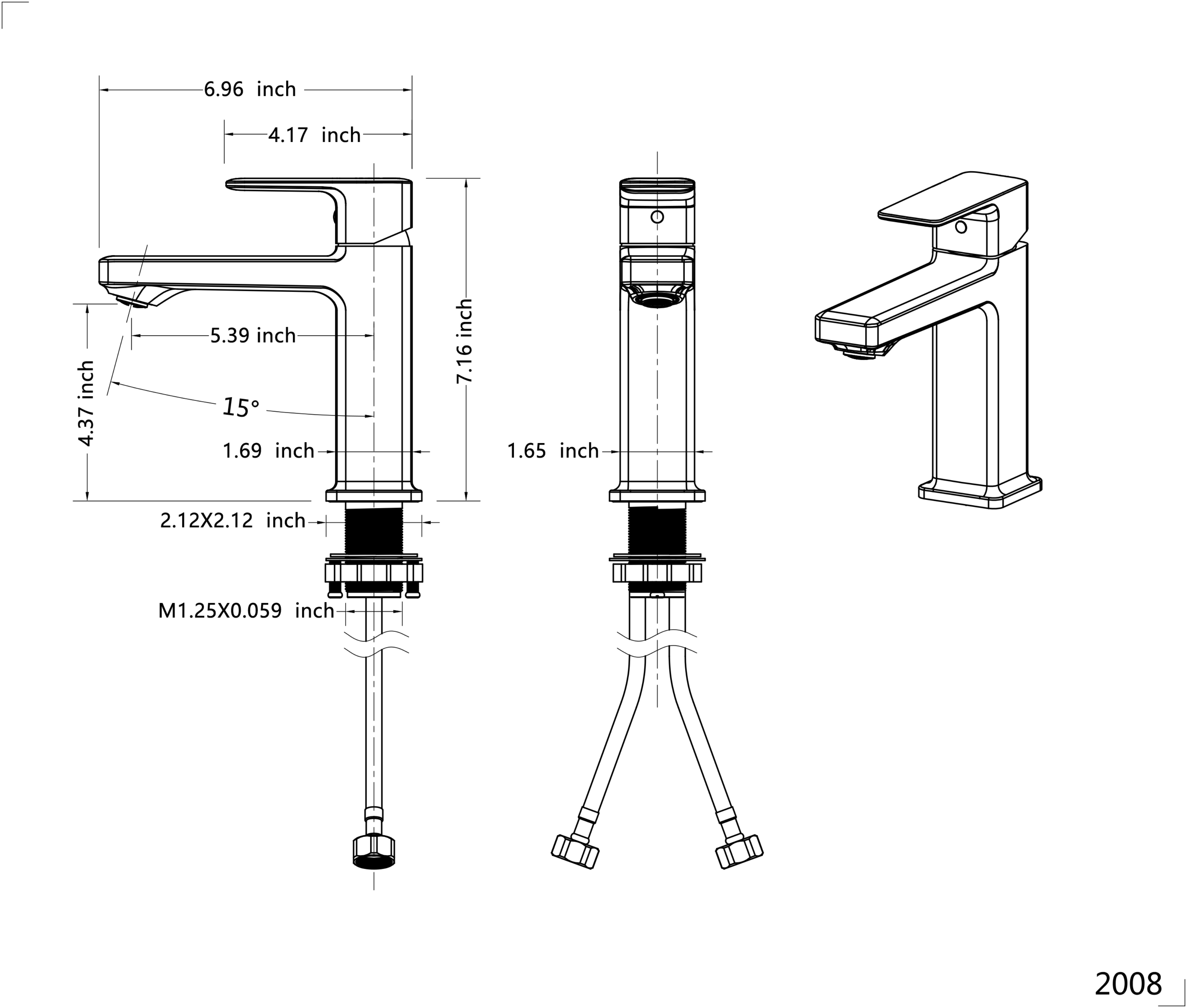 Chrome Single Hole Bathroom Faucet