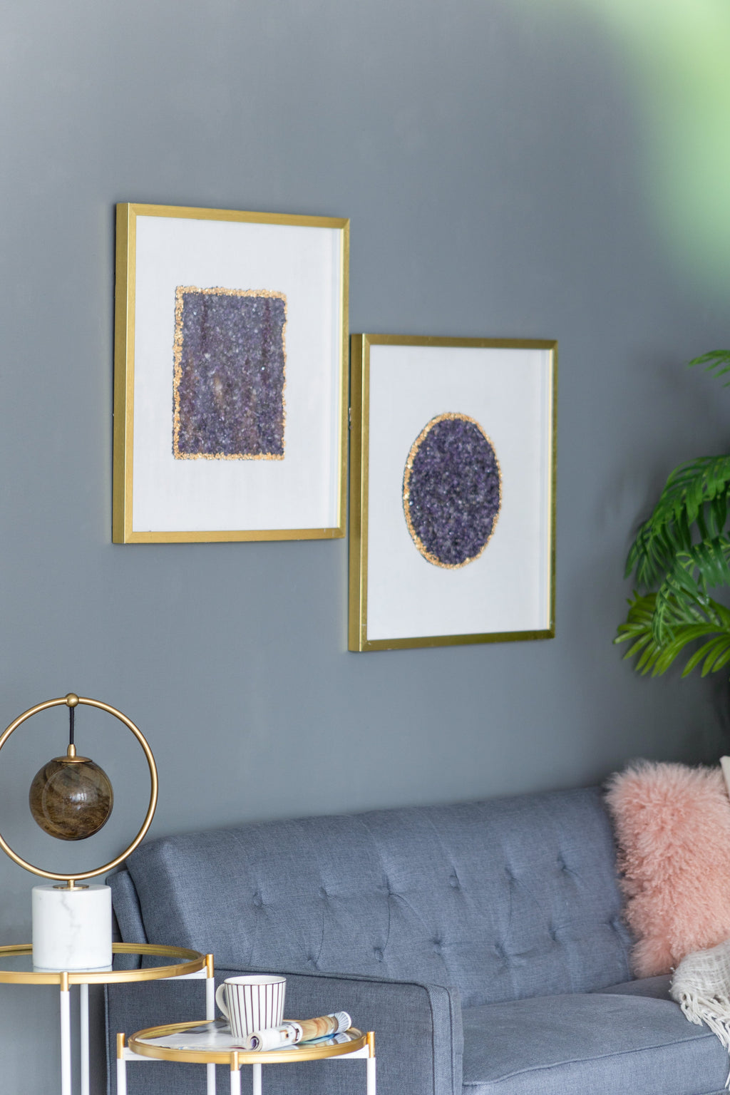 Set of 2 Lillian Purple Crystal Shadow Boxes