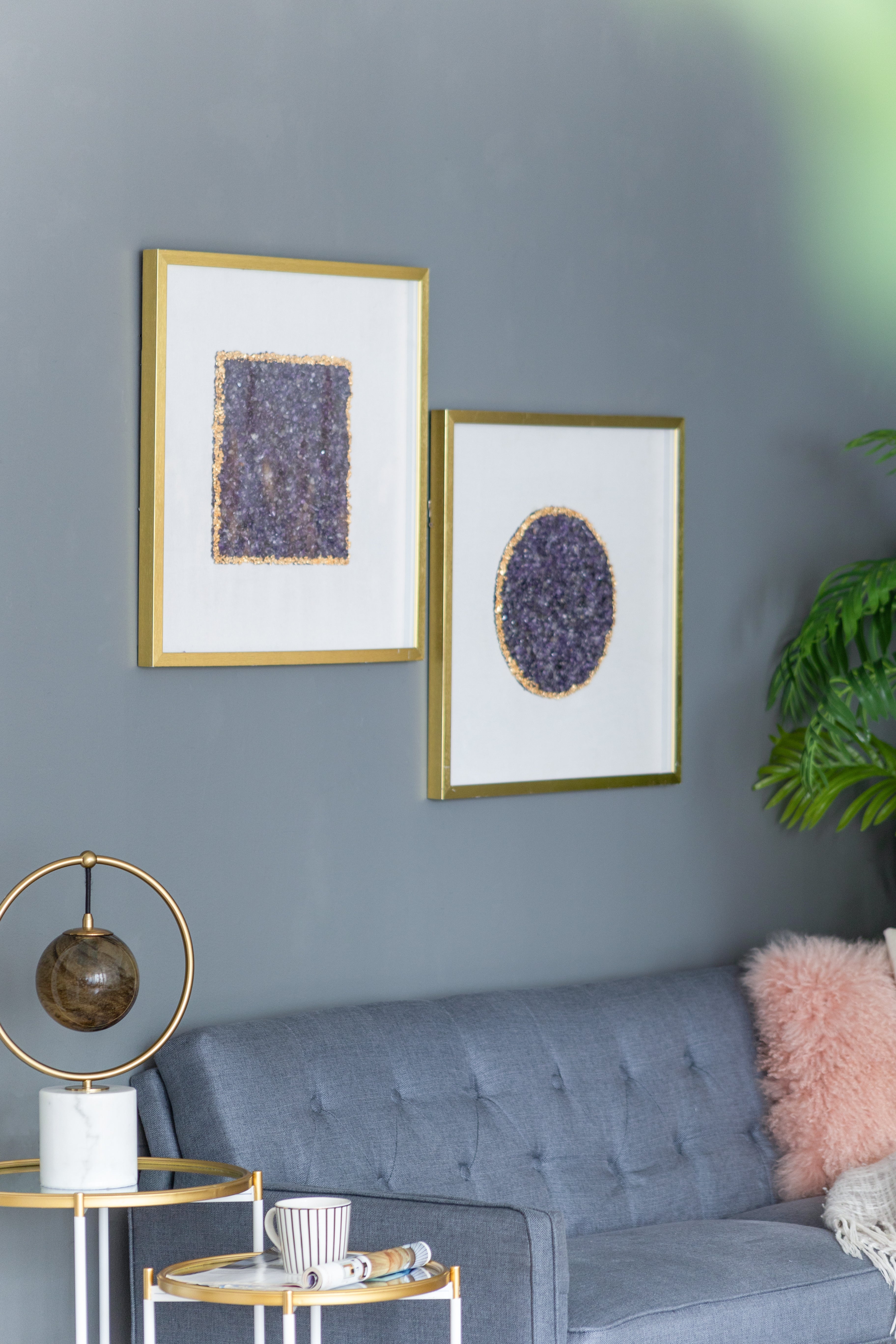 Set of 2 Lillian Purple Crystal Shadow Boxes