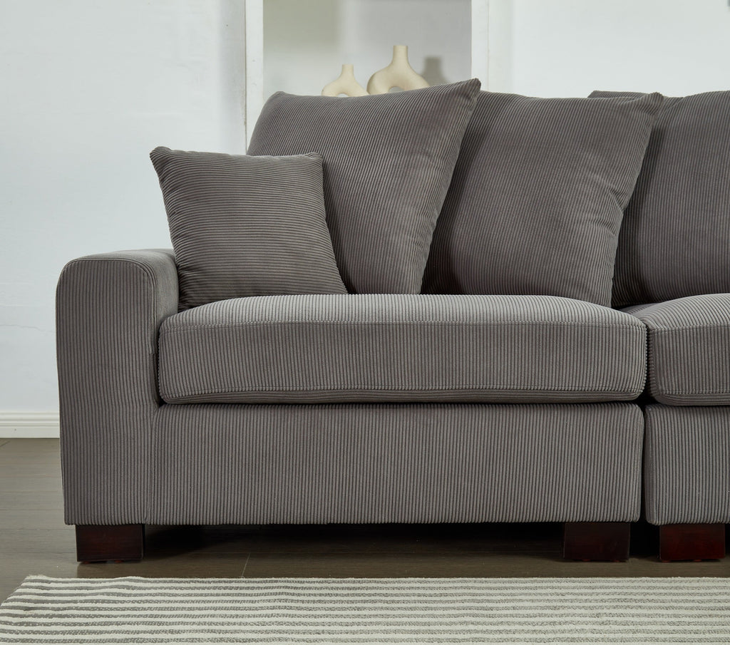 Modular Sectional Sofa - 5 Seater Oversized Convertible L & U Shaped Couch