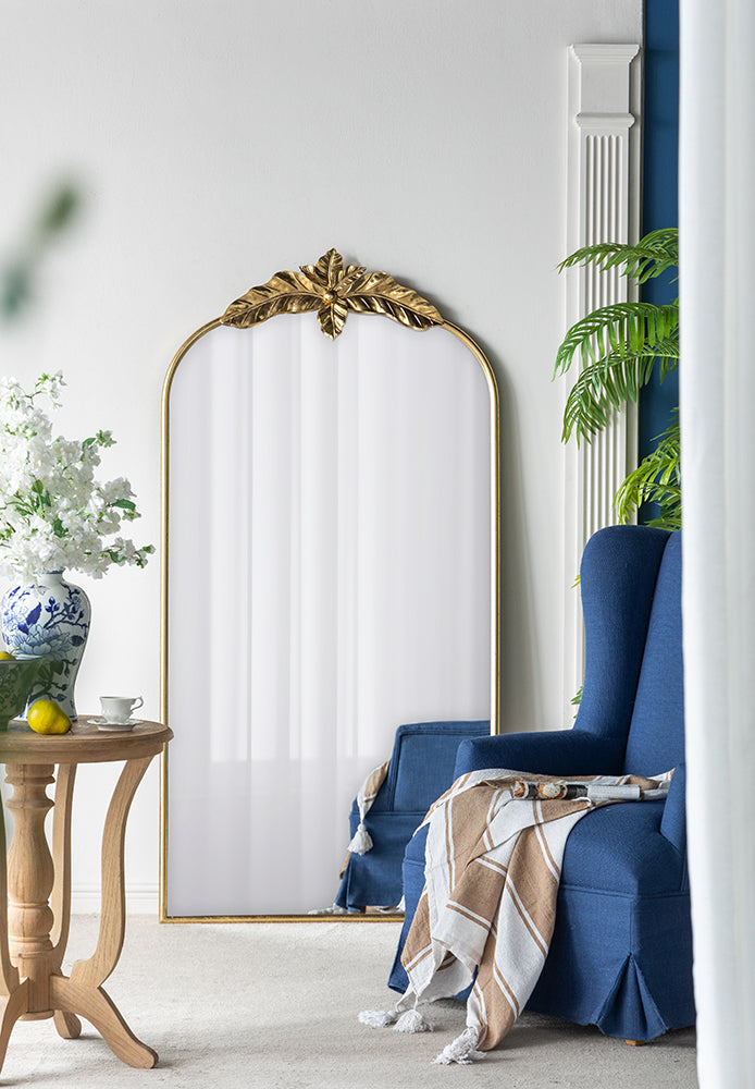 Full Length Mirror 70"x 31" - Wall-Mounted with Faux Wooden Frame