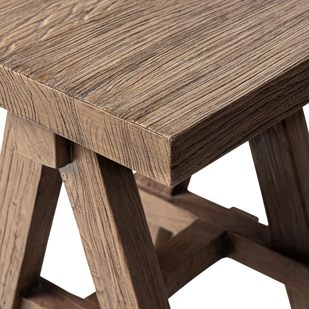 Hawthorne 18" Square Reclaimed Elm Trestle Side Table