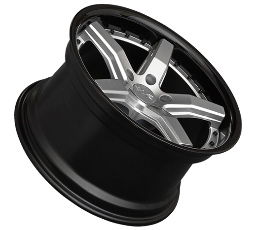 XXR 569 Wheel Silver / Gloss Black Lip 18x8.5 +38 5x100