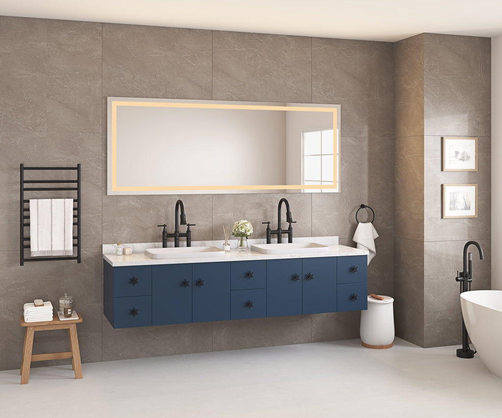 72" x 30" LED Bathroom Mirror with Front and Backlight