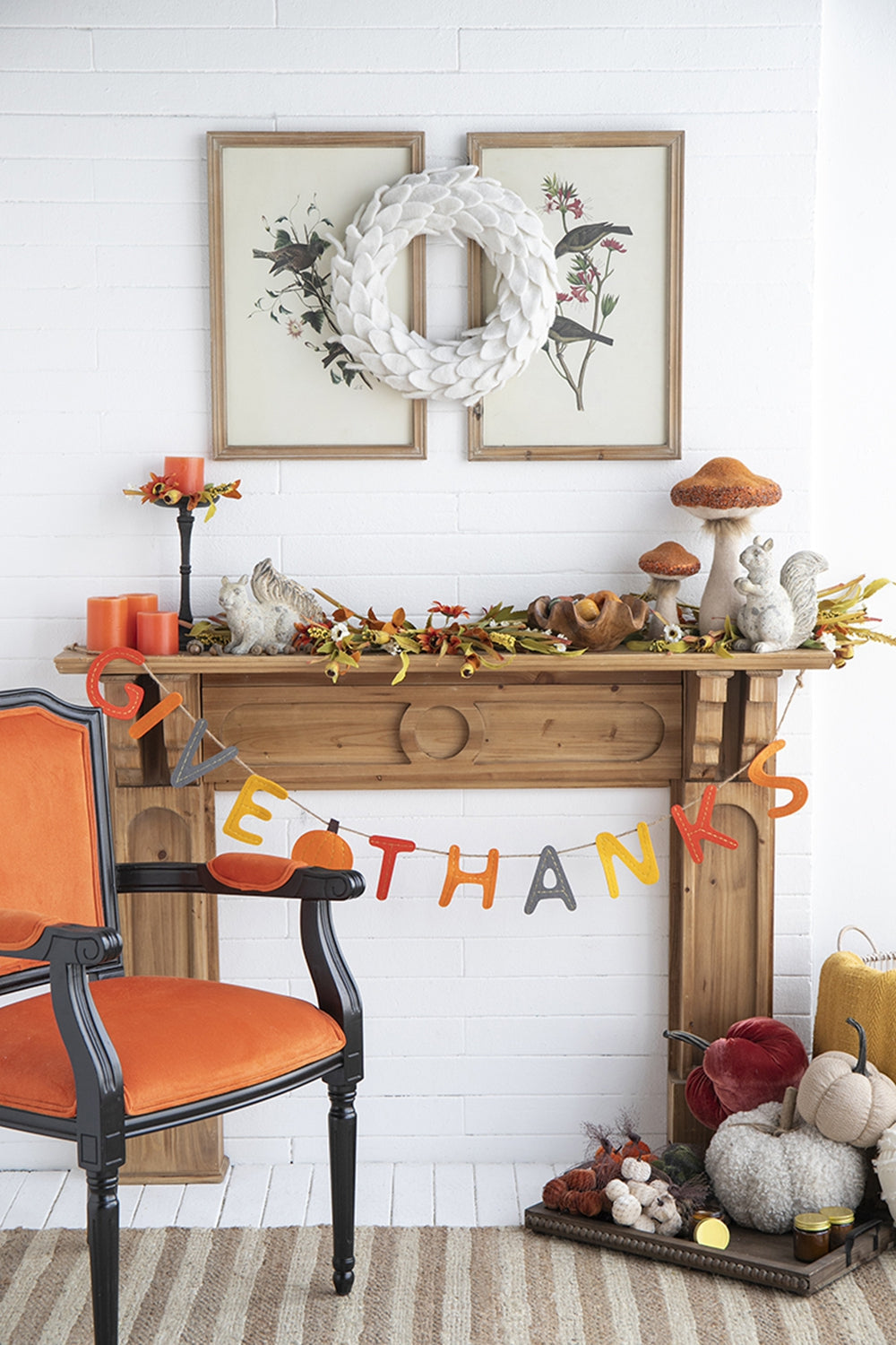 Set of 2, 68" Length Colorful Give Thanks Banner