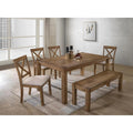 Transitional 6 Pieces Driftwood Dining Set