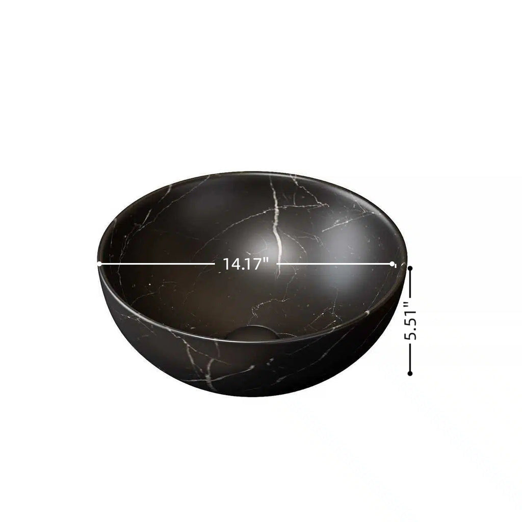 14 Inch Bathroom Bowl Ceramic Sink With Stone Pattern