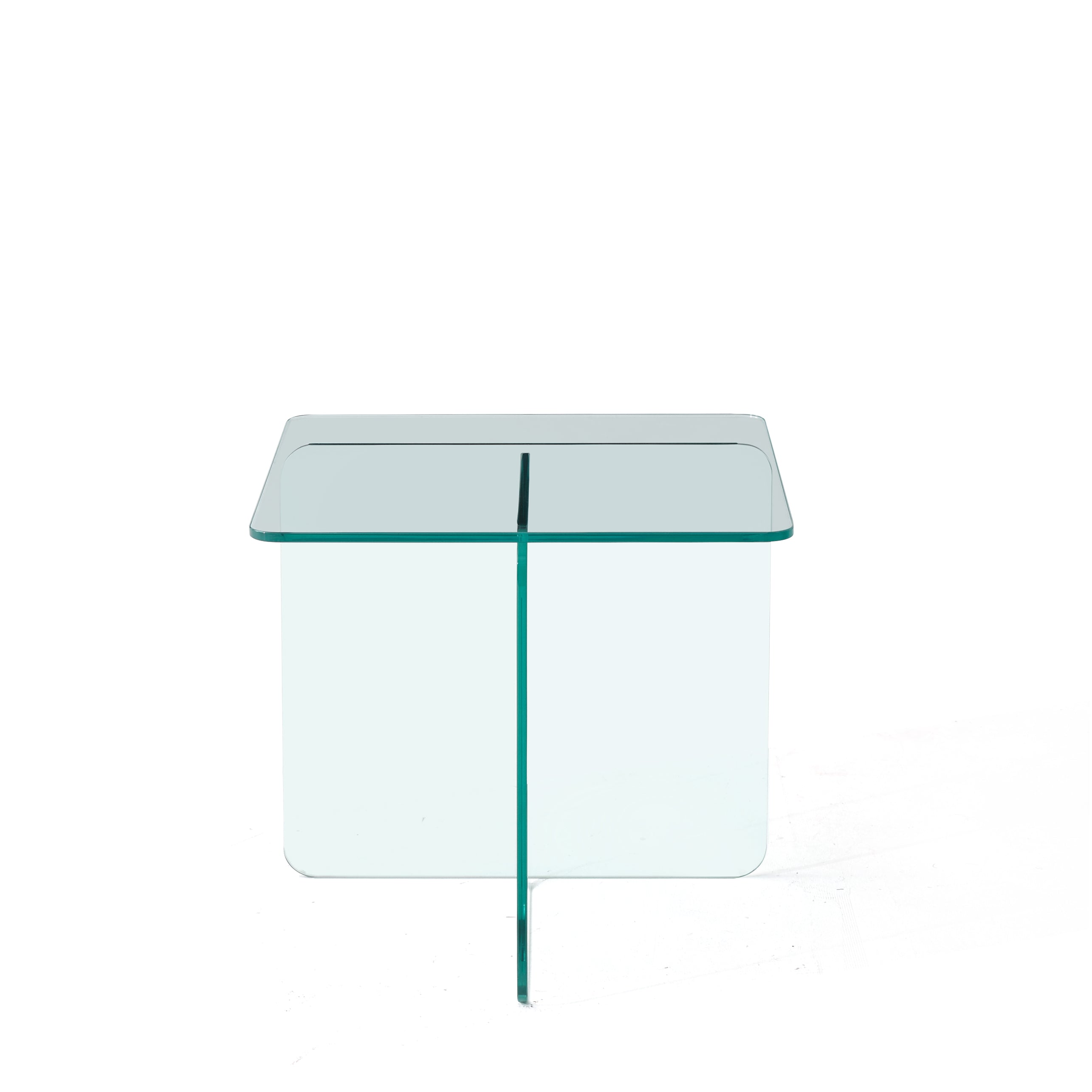 Tempered Clear Glass Side Table