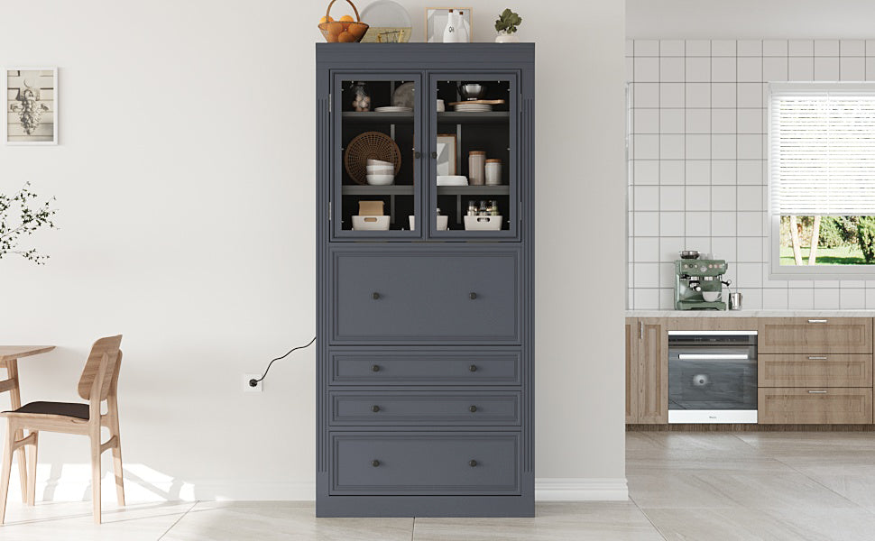 TOPMAX Freestanding Kitchen Pantry Storage Cabinet