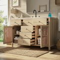 48-Inch Natural Rattan Bathroom Vanity