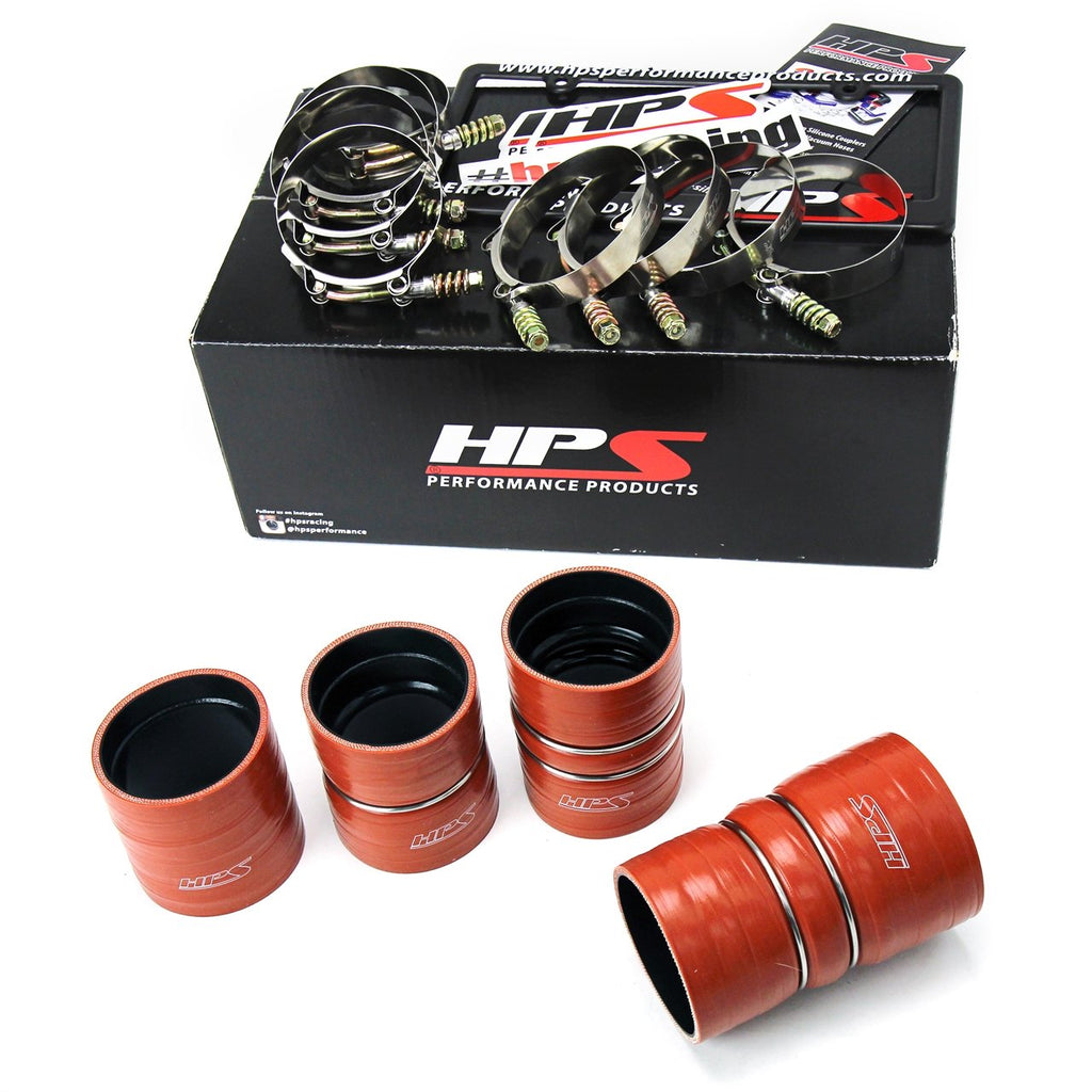 HPS High Temp Aramid Reinforced Silicone Intercooler Hose Boots Kit Ford 2008-2010 F550 Superduty 6.4L V8 Powerstroke Diesel Turbo