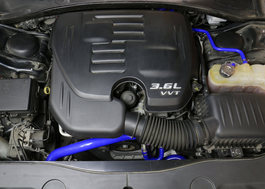 HPS Blue Reinforced Silicone Radiator + Heater Hose Kit Coolant Dodge 11-17 Charger 3.6L V6