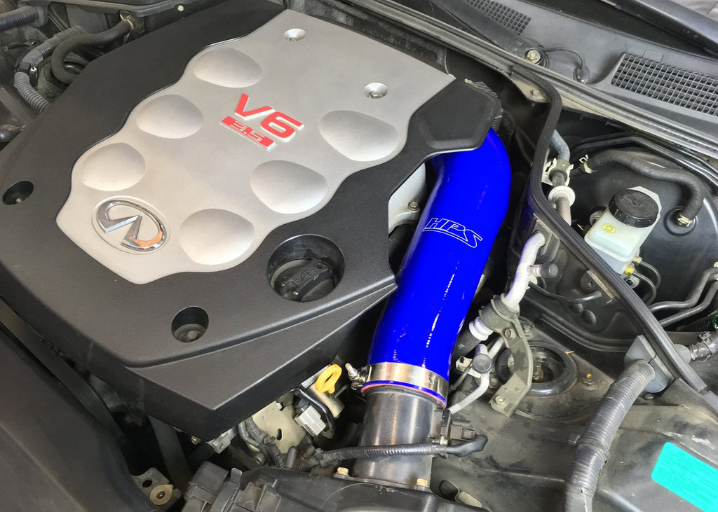 HPS Blue Reinforced Silicone Post MAF Air Intake Hose Kit Infiniti 03-07 G35 Coupe 3.5L V6