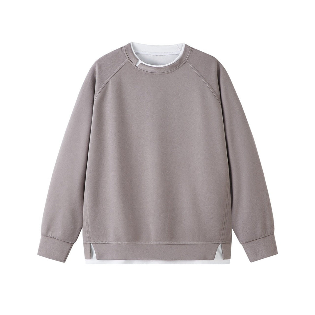 Womens Spliced Crew-neck Pullover Top