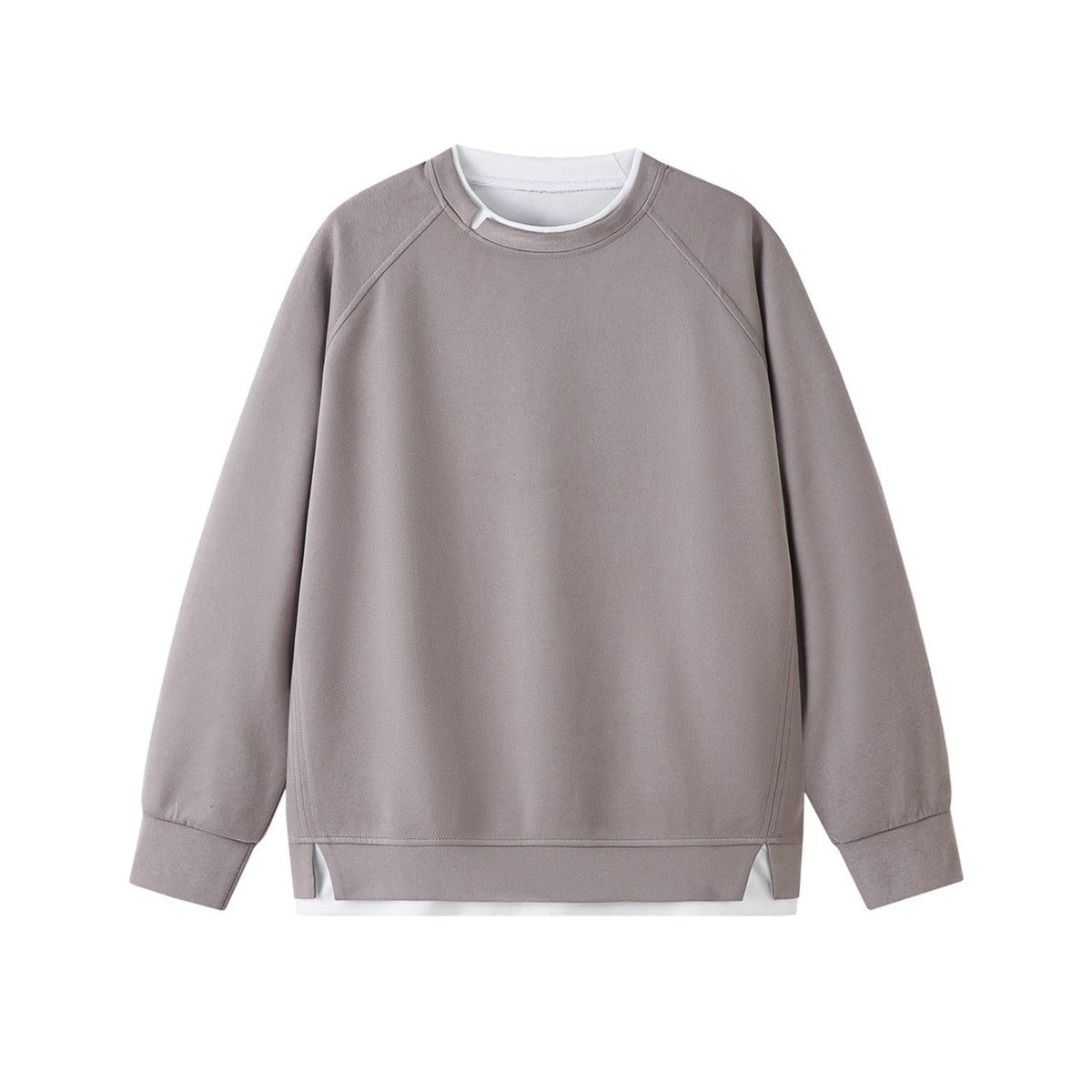 Womens Spliced Crew-neck Pullover Top