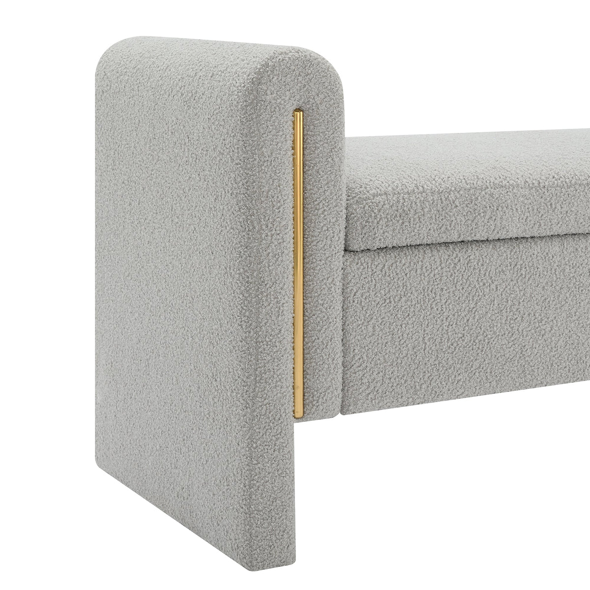 Modern Teddy Bed End Bench with Arms and Storage