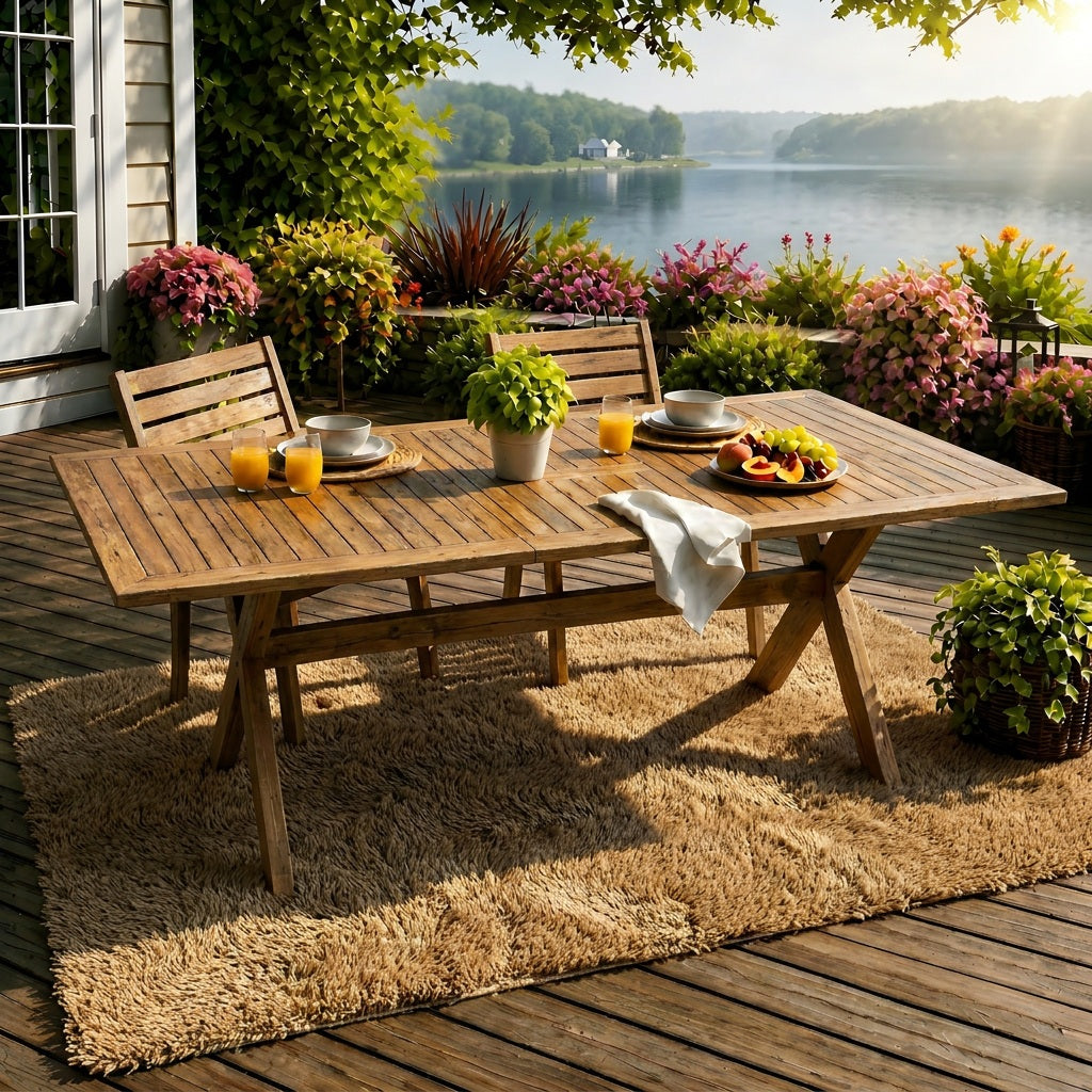 Acacia Wood Outdoor Dining Table