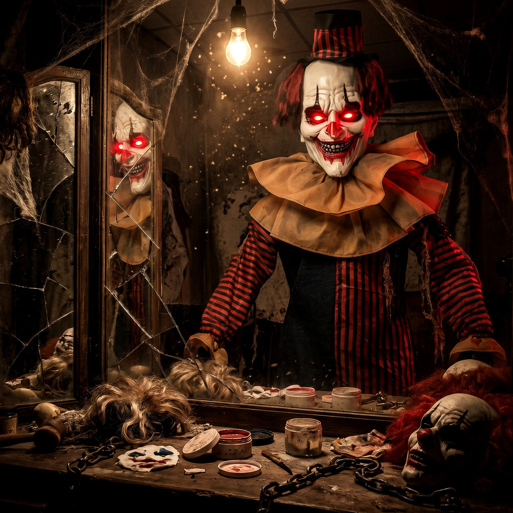 HOMCOM 95" Animated Clown Halloween Decoration