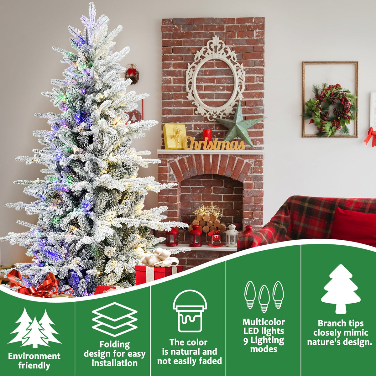 5FT PE+PVC Flocked Artificial Christmas Tree