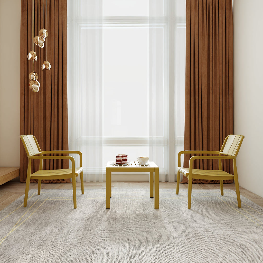 Summer 2-Piece PP Single-Seater Chairs + Coffee Table Set