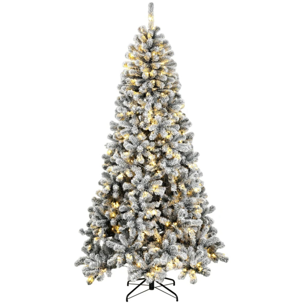 6 ft Pre-Lit Snow-Flocked Northern Pine Artificial Christmas Tree