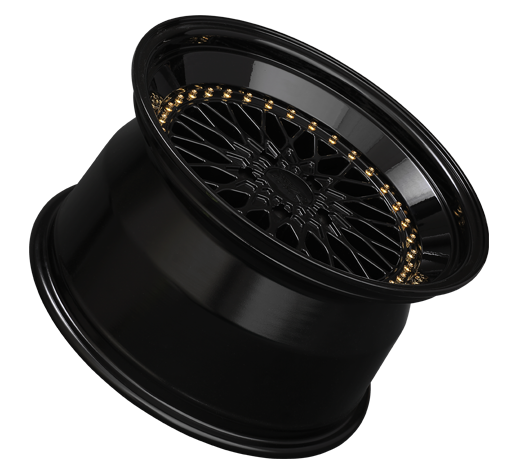 XXR 576 Wheel Black / Gold Rivets 18x10.5 +25 5x4.5