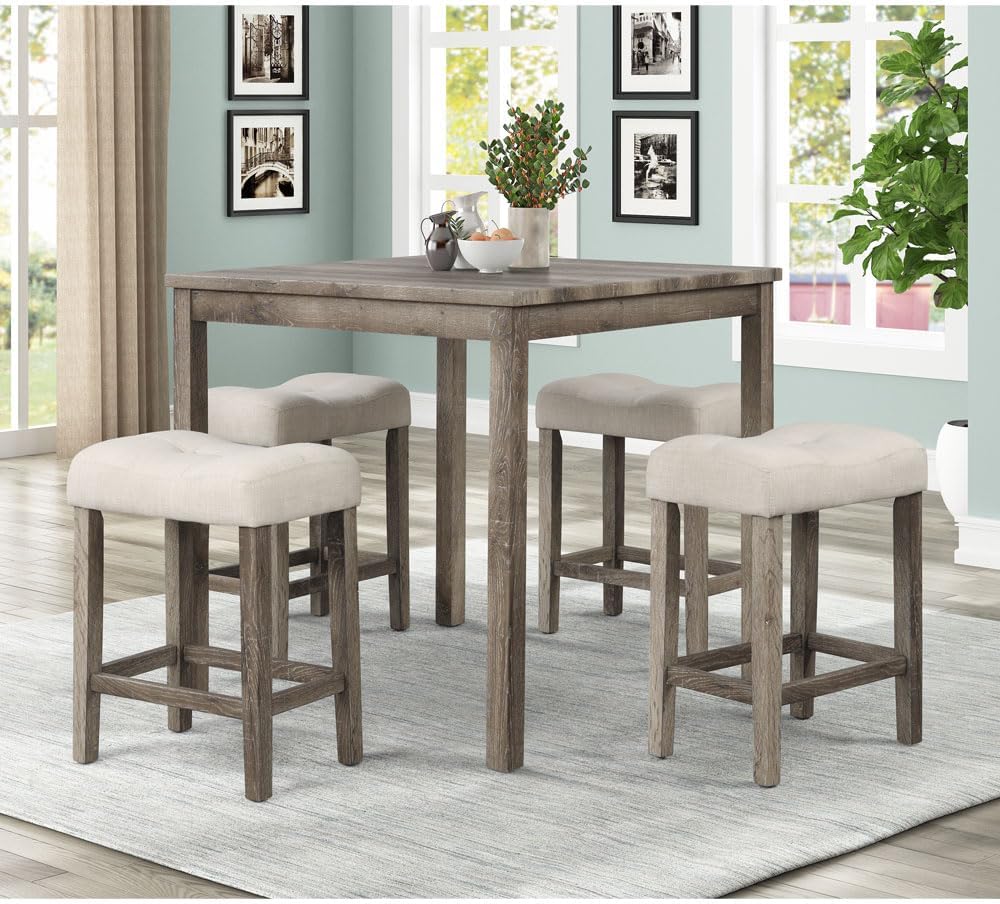 5 Piece Transitional Counter Dining Set