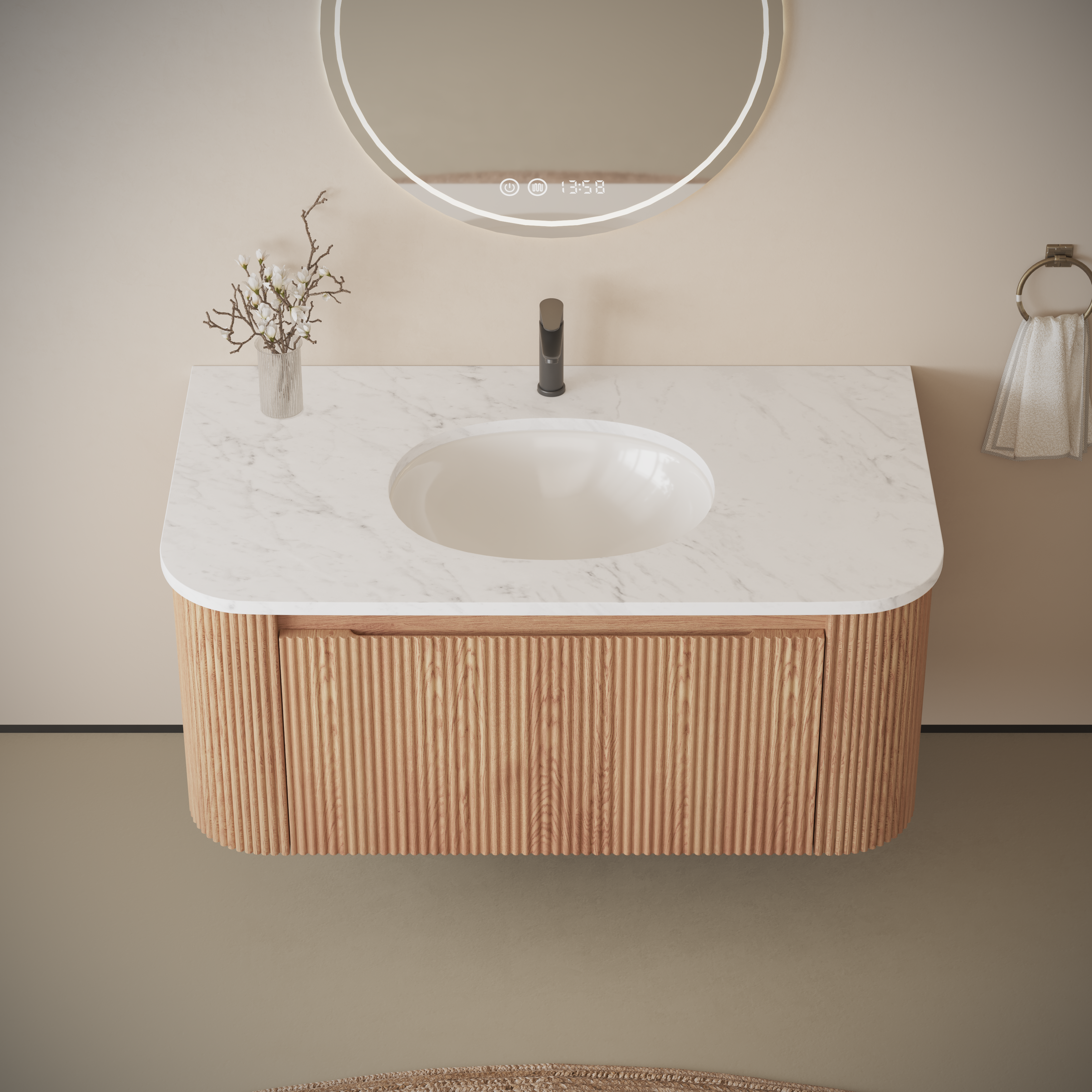 Arcora 36 Inch Wall Mounted Bathroom Vanity