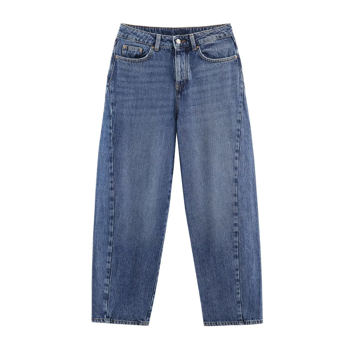 Washed Vintage Patchwork High-waisted Jeans