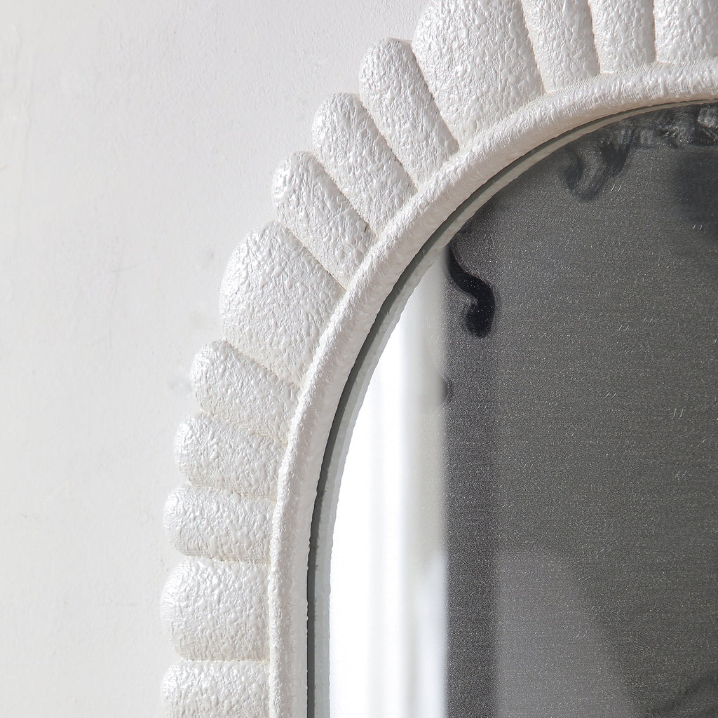 24"x36" Oval Scalloped Wall Mirror