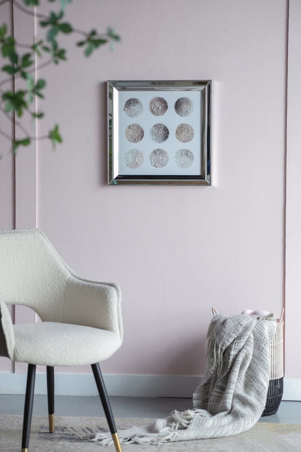 Ares Crystal Mirror Framed Wall Art