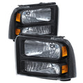 SPYDER Xtune Ford F250/350/450 Super Duty 05-07 Crystal Headlights Black HD-JH-FS05-AM-BK 9026553