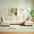 Velora 122 in. 6-Piece U Shaped Boucle Modular Sectional Sofa