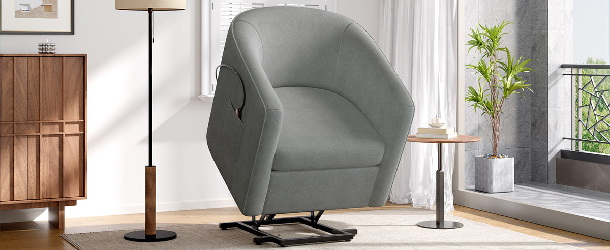 Power Lift Recliner Barrel Shape Recliner Chair