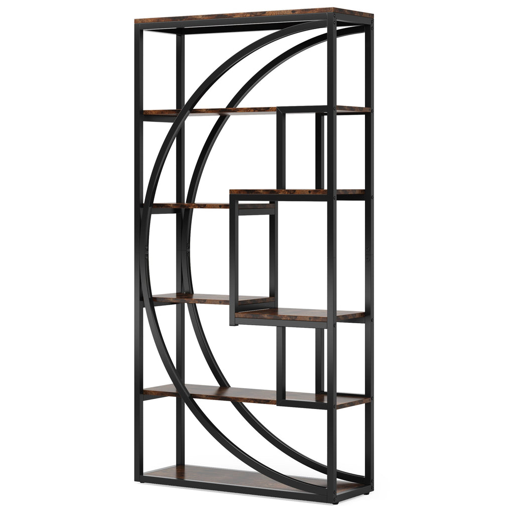 70.47" Height Industrial 5-Tier Rustic Bookcase