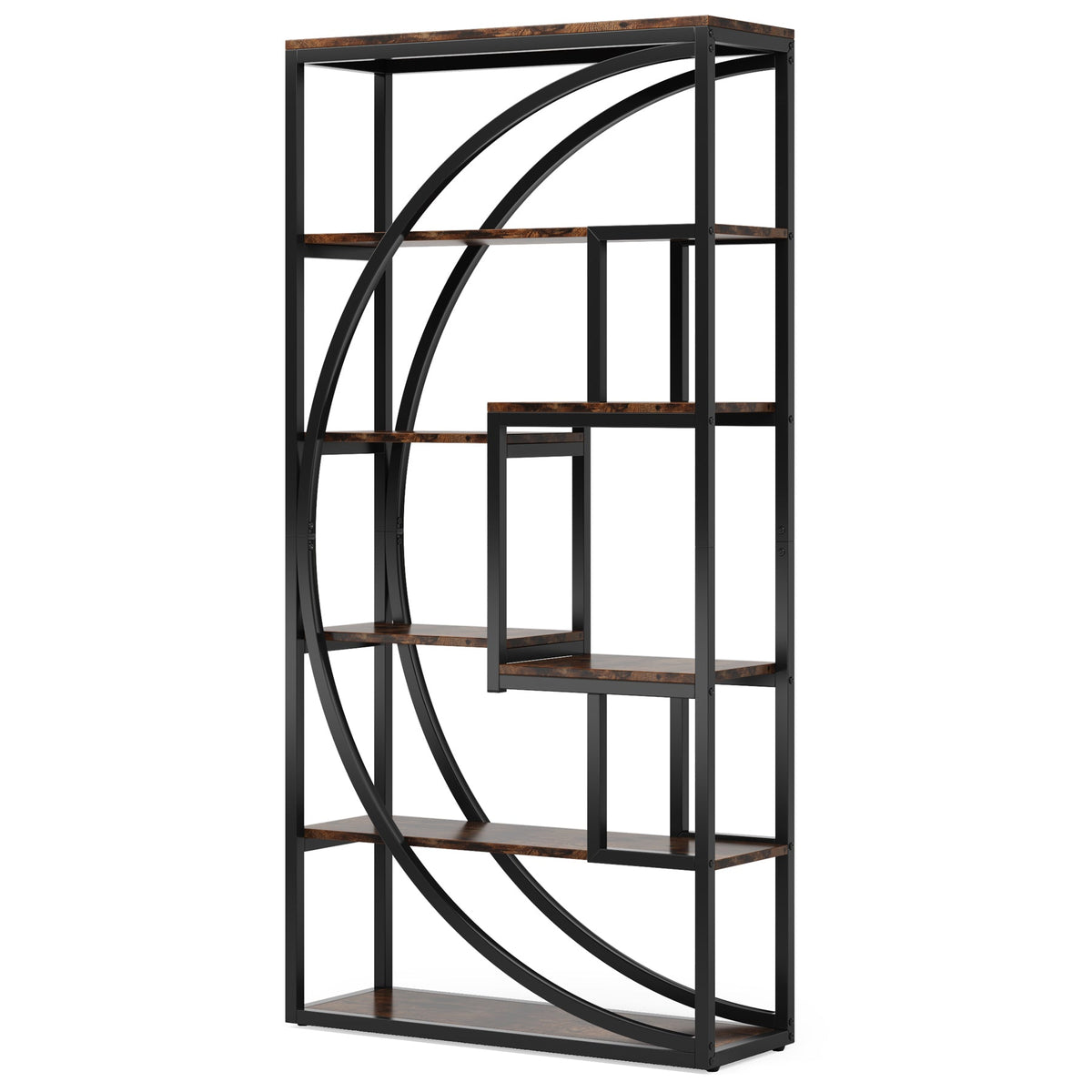 70.47" Height Industrial 5-Tier Rustic Bookcase