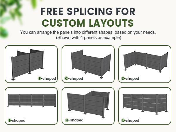 50" W x 49" H Outdoor Privacy Screen