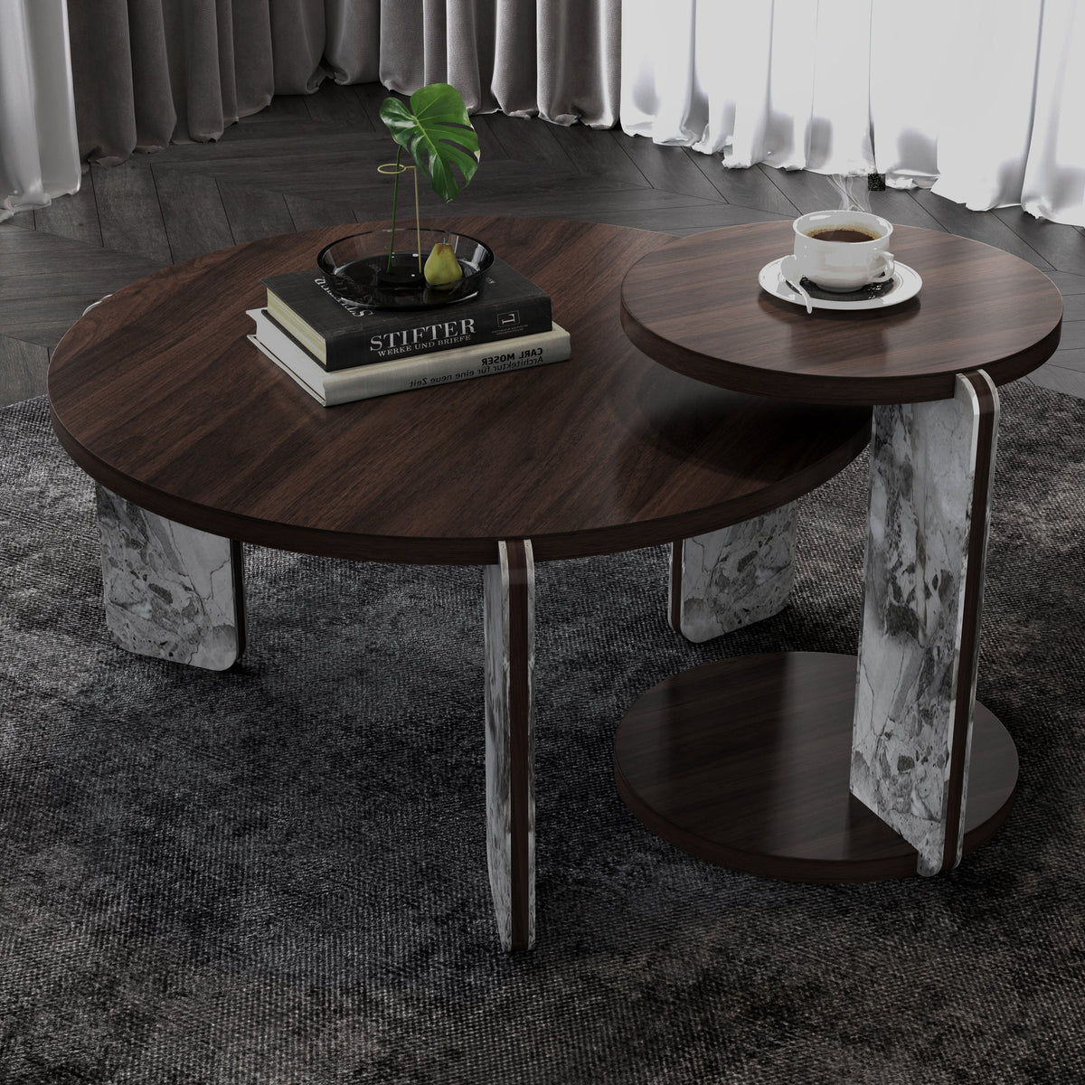 Modern Coffee Table with End Table Set