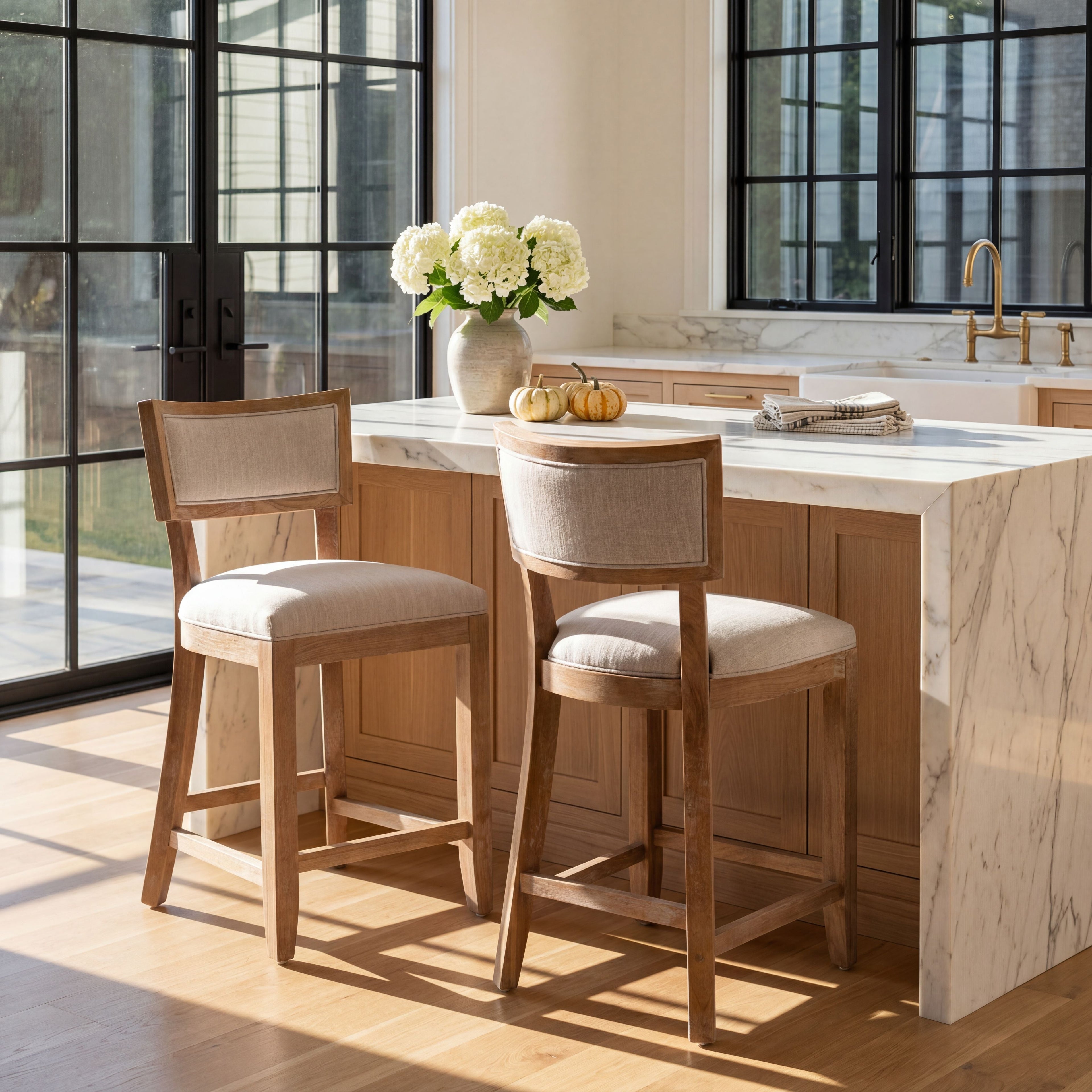 Upholstered Counter Height Bar Stools Set of 2