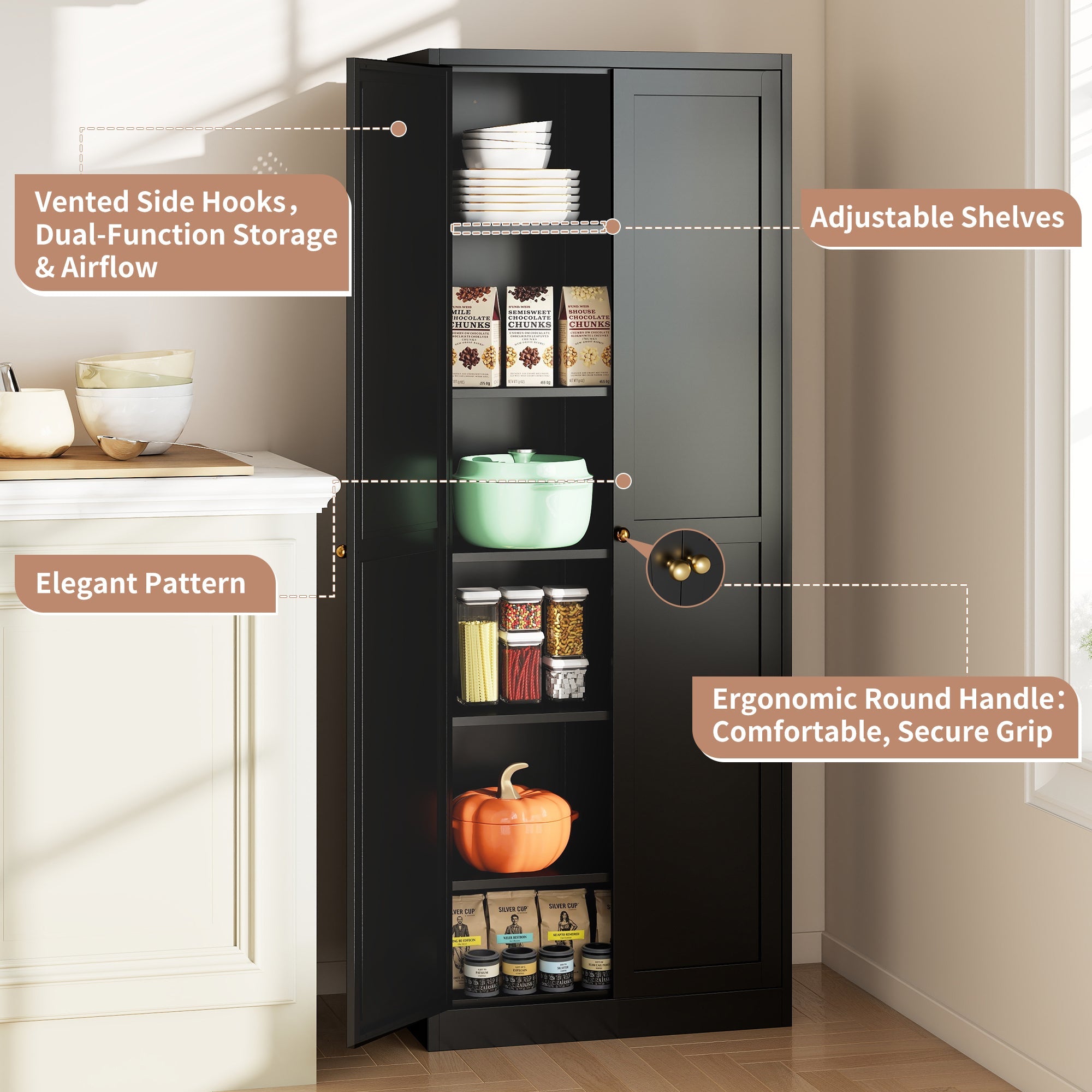 72" Metal Pantry Cabinet
