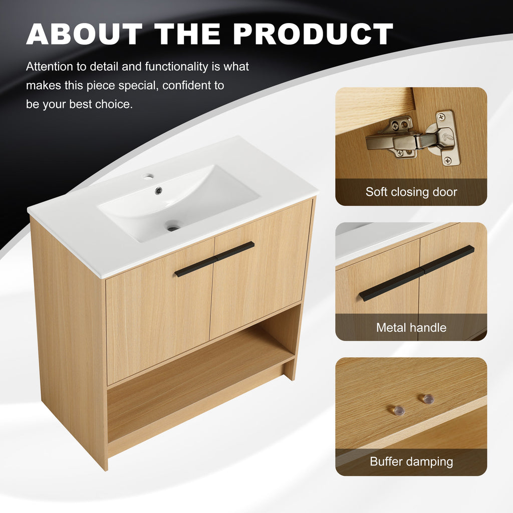 36" Bathroom Vanity with Ceramic Sink