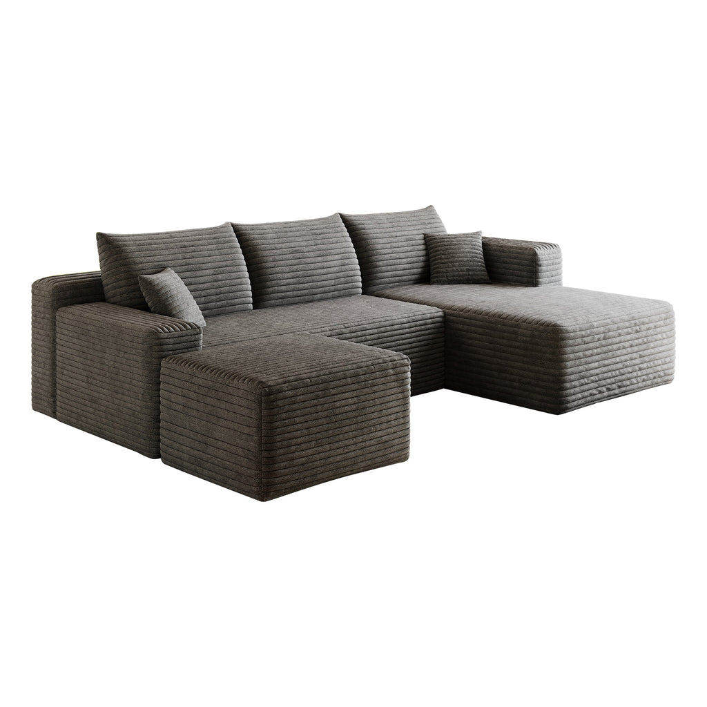 95" Cloud Sectional Sofa with 1 Ottoman