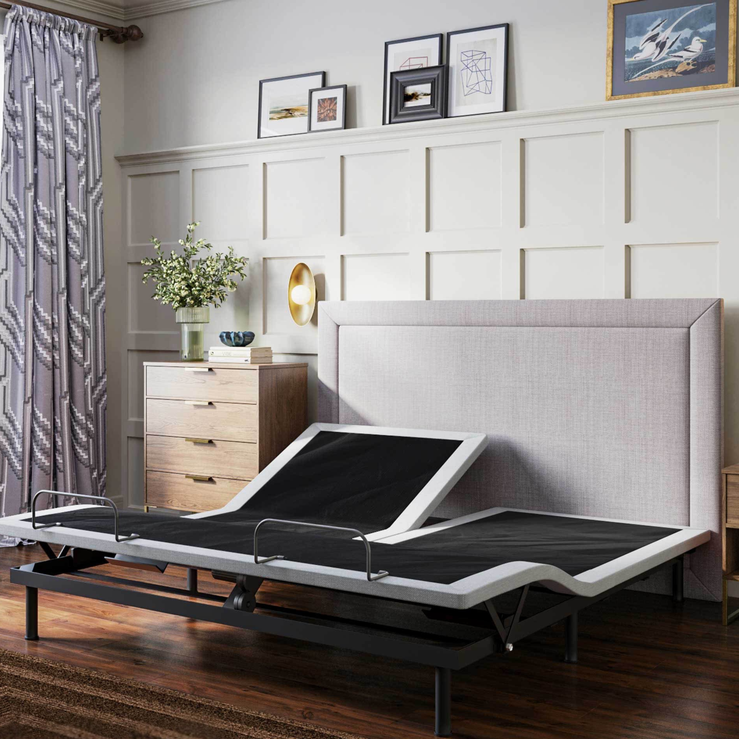 BTX4 Split Top King Adjustable Bed Base With Head and Foot Position Adjustment